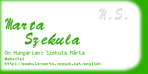marta szekula business card